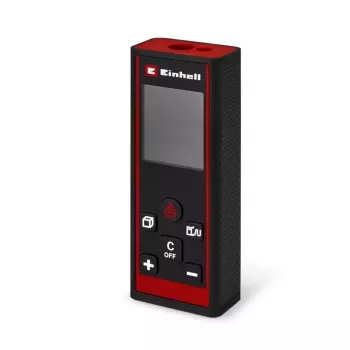 Einhell TC-LD 60 R Laser-Entfernungsmesser 60 m Reichweite, Fläche, Volumen, Pythagoras, IP54, beleuchtetes LCD, Soft Grip, inklusive Tasche und Batterien 2270082