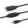 E+P CC508/25 USB 2.0 Aktives Repeater-Kabel, 25 m, USB-A Stecker auf USB-A Buchse, Schwarz