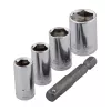 Wolfcraft 2413000 5-teiliger Außensechskant-Steckschlüsselsatz, 1/4 inch Antrieb, Chrom-Vanadium-Stahl