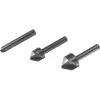 Wolfcraft 2504000 Senkerset, 3-teilig, 6/12/16 mm, Werkzeugstahl, zylindrischer Schaft