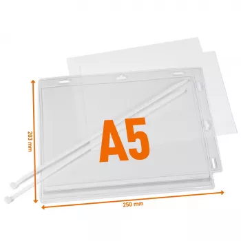 DURABLE Wasserdichte A5 Plakataschen mit Kabelbindern, 5er-Pack (505919)