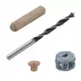 Wolfcraft 2916000 Buchenholz-Dübel-Set 6 mm, 50 geriffelte Dübel + 4 Stahldübelmarkierer