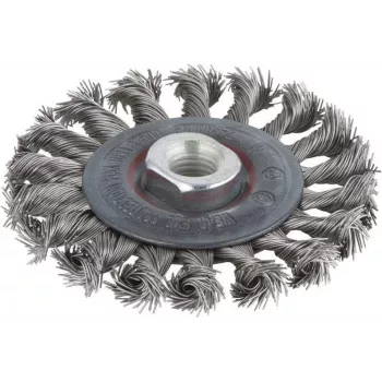 Wolfcraft 2701000 Rundbürste Ø 100 mm Edelstahldraht, 1/4 Zoll (6,3 mm) Schaft
