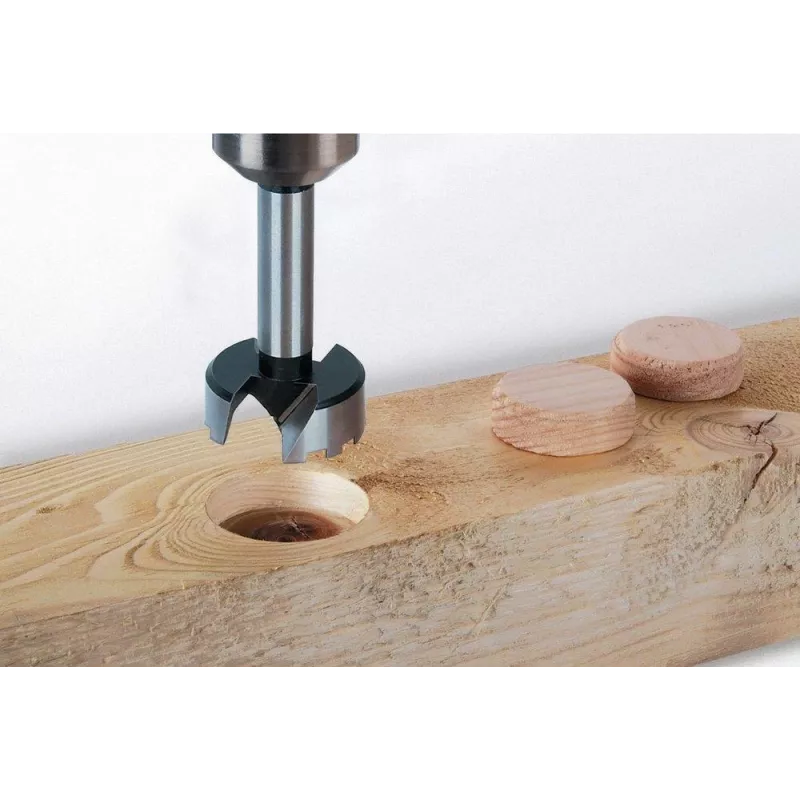 Wolfcraft 3322000 Forstnerbohrer 35 mm, Gesamtlänge 90 mm, Zylinderschaft, 1 Stück