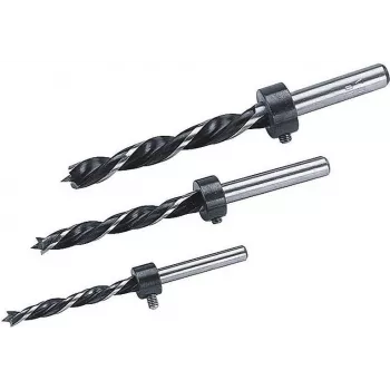 Wolfcraft 2730000 Holz-Spiralbohrer-Set, 3-teilig (6 mm, 8 mm, 10 mm), zylindrischer Schaft