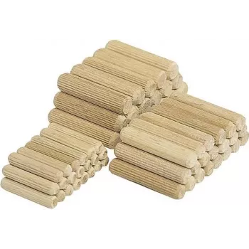 Wolfcraft 2905000 Holzdübel 6 x 30 mm, 200 Stück, Buche, geriffelt