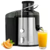 Clatronic AE 3666 Zentrifugalentsafter - Schwarz/Edelstahl, 400 W, 1,5 L Tresterbehälter, 2 Geschwindigkeiten 263804