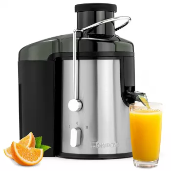 Clatronic AE 3666 Zentrifugalentsafter - Schwarz/Edelstahl, 400 W, 1,5 L Tresterbehälter, 2 Geschwindigkeiten 263804