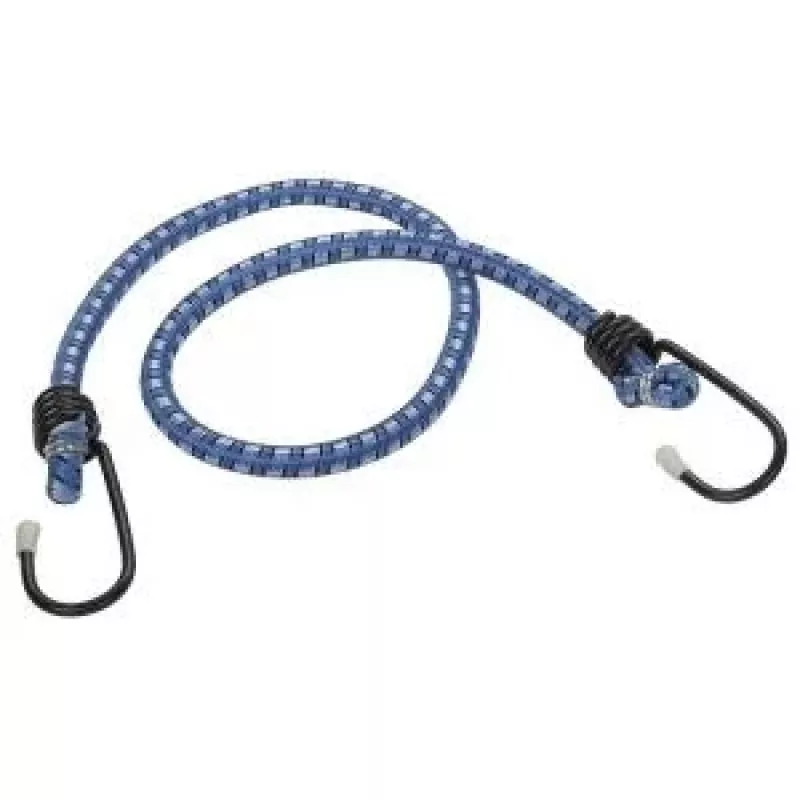 Wolfcraft 3293000 Expander Gummiseil 0,5 m x 6 mm, 2 Haken, Schwarz