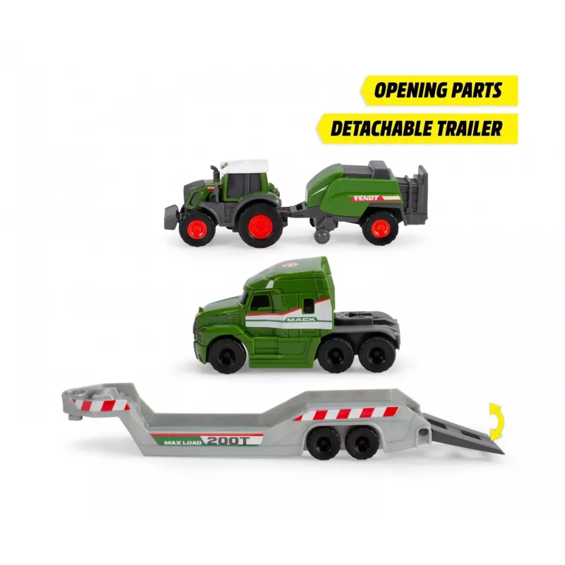 Dickie Toys Fendt Micro Farm Truck 1:64 Maßstab Modell mit Anhänger - Grün 203735006