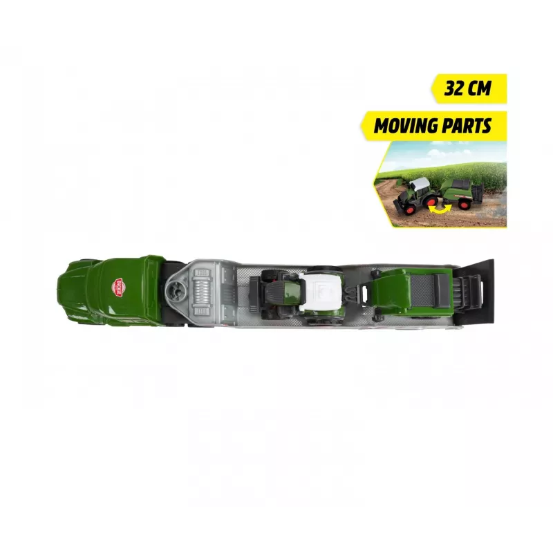 Dickie Toys Fendt Micro Farm Truck 1:64 Maßstab Modell mit Anhänger - Grün 203735006