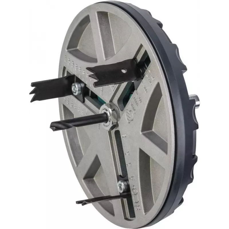 wolfcraft Verstellbare Lochsäge 45-130 mm mit HSS-Sägeblättern und Zentrierbohrer 5978000