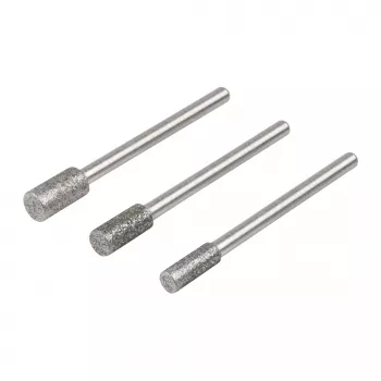 Wolfcraft 5987000 Diamant-Schleifstift-Set, zylindrisch, 3-teilig
