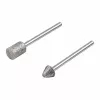 Wolfcraft 5989000 Diamant-Schleifstift-Set, zylindrisch & spitzkegelig, 2-teilig