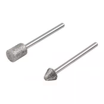 Wolfcraft 5989000 Diamant-Schleifstift-Set, zylindrisch & spitzkegelig, 2-teilig