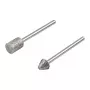 Wolfcraft 5989000 Diamant-Schleifstift-Set, zylindrisch & spitzkegelig, 2-teilig