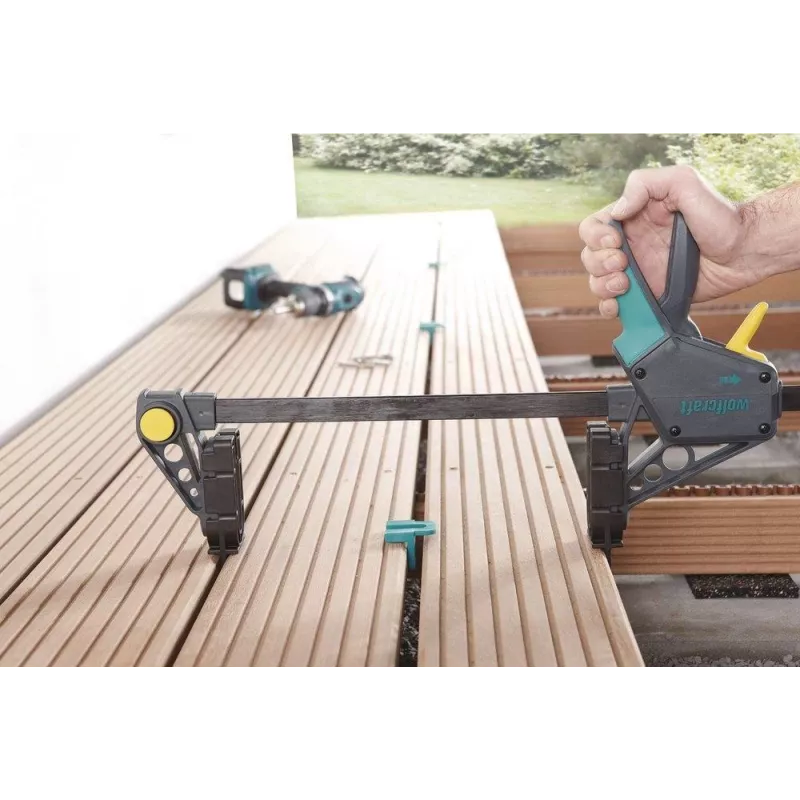 Wolfcraft 6985000 Schraubzwinge mit 450 mm Spannweite und 120 kg Spannkraft