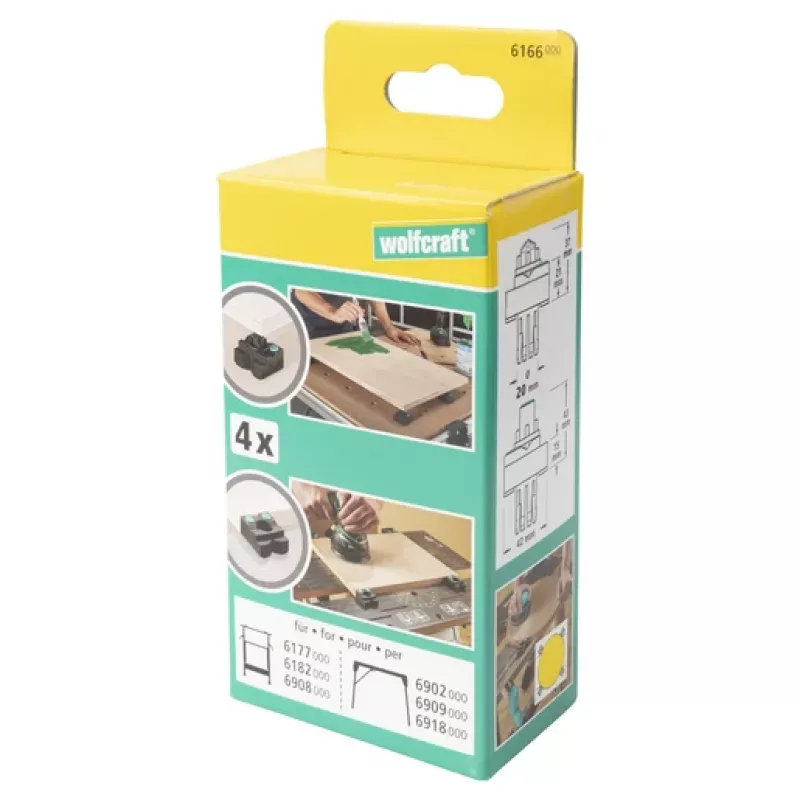 wolfcraft 6166000 Spannbacken für Master Werkbänke, 2er-Set, schwarzer Kunststoff