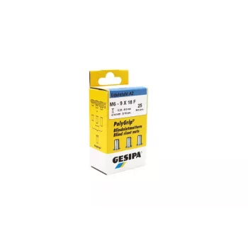 GESIPA PolyGrip® Blindnietmutter M6 Edelstahl A2, 9x18mm, 25 Stück 1464838