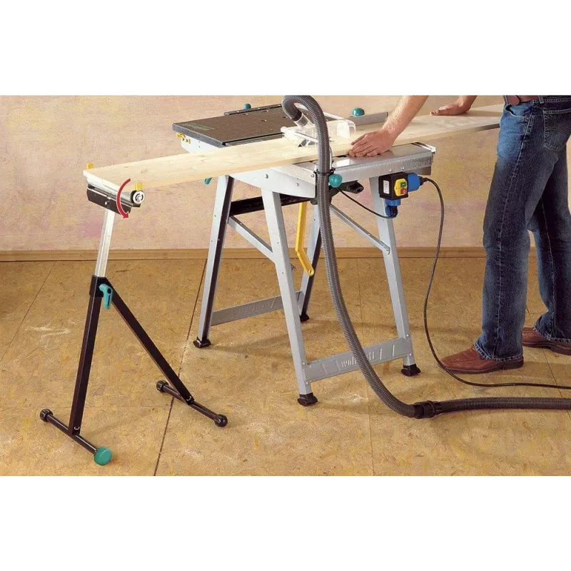 Wolfcraft 6119973 höhenverstellbarer, klappbarer Rollenbock 60 kg