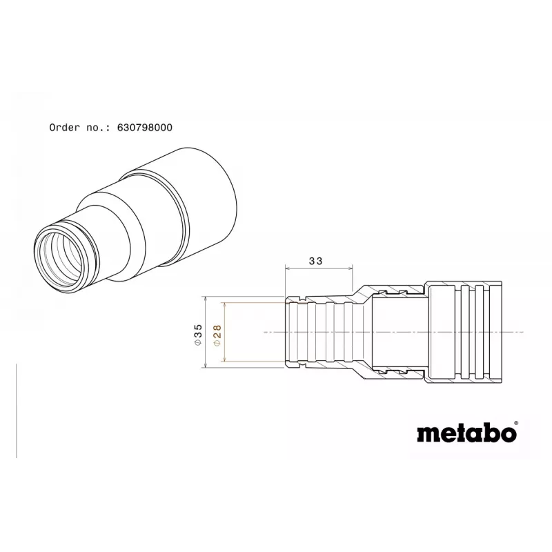 Metabo 630798000 Verbindungsmuffe Standard Ø28/35 mm