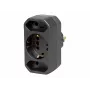 Kopp DUOversal Schuko Adapterstecker, 2 Steckdosen, 16 A, 250 V, Schwarz 179605004