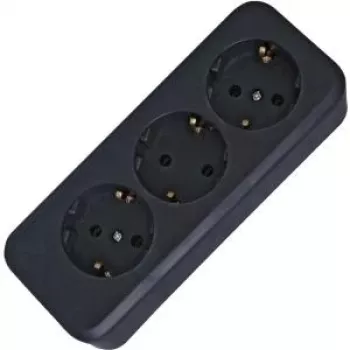 HEINRICH KOPP 3-fach Steckdosenleiste ohne Schalter, Schwarz, Unverdrahtet, 16 A, 250 V, Schuko, Kindersicherung, Wandmontage 120305001