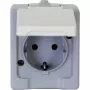 HEINRICH KOPP Aufputz-Schuko-Steckdose 16A 250V IP44 Grau/Weiß 100648007