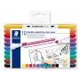 STAEDTLER 3010 TB10 Faserschreiber, 10 verschiedene Farben, 1,0 mm Rundspitze, Tinte auf Wasserbasis