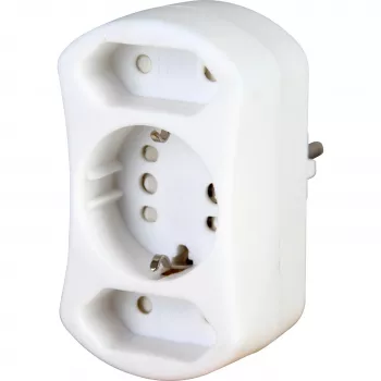 HEINRICH KOPP DUOversal Schuko-auf-Eurostecker-Adapter, Typ F auf Typ C, 250 V, 2,5 A, Weiß 179602001