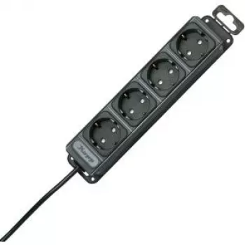 HEINRICH KOPP 4-fach Steckdosenleiste ohne Schalter, Anthrazit, 1,4 m Kabel, Schuko 127115016