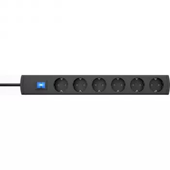 HEINRICH KOPP 232805008 6-fach Innenbereich Steckdosenleiste, 1,4 m, Anthrazit