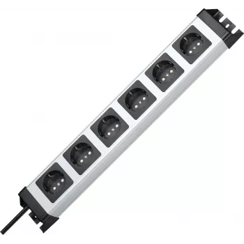 HEINRICH KOPP POWERversal 6-fach Schuko Steckdosenleiste, Grau/Schwarz, 1,4 m Kabel 226720018