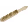 Brüder Mannesmann Messingdrahtbürste, 4-reihig, 135 mm, Holzgriff