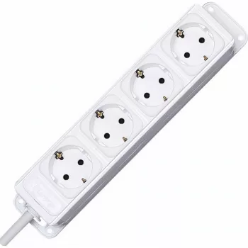 HEINRICH KOPP 4-fach Schuko-Steckdosenleiste Weiß, ohne Schalter, 1,4 m Kabel 127102016
