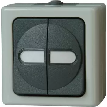 HEINRICH KOPP Serienschalter Aufputz Feuchtraum Blau Elektro Grau 10A 250V 560556003