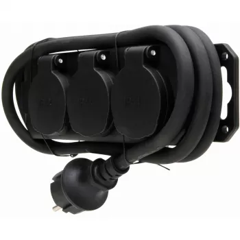 HEINRICH KOPP 223003044 3-fach Steckdosenleiste mit Kindersicherung, Schwarz, 1,4 m Kabel