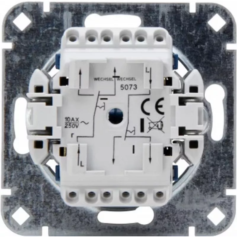 HEINRICH KOPP 507300001 Unterputz-Wechselschalter/Wechselschalter-Einsatz, 250V, 10AX, Aluminium