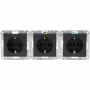 HEINRICH KOPP HK07 KombiQuick Dreifach-Schuko-Steckdose, Anthrazit, Unterputz, 16 A, 250 V, kindergesichert, halogenfrei 133415001