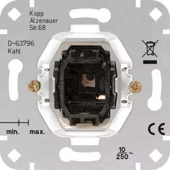 HEINRICH KOPP Tastereinsatz für HK05/HK07, Aluminium, 1-polig, 250V AC, 10A 504400001