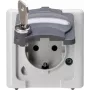HEINRICH KOPP Schuko-Steckdose 1-fach mit Sicherheitsschloss, Aufputz, IP44, Grau 103756008