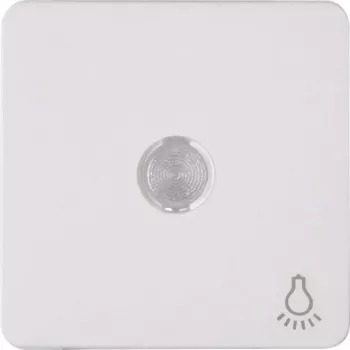 Heinrich Kopp Paris Wippschalterabdeckung mit Linse, Arktisweiß, Einzelwippe, Lichtsymbol, Snap-on 330213006