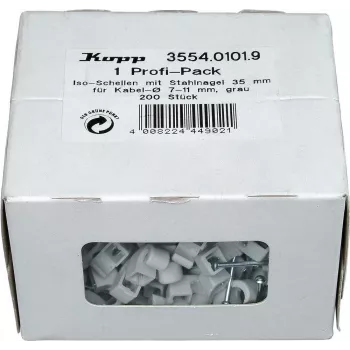 HEINRICH KOPP Nagelschellen Kabelklemmen, Bündel Ø 7-11 mm, Grau, 200 Stück 355401019