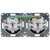 HEINRICH KOPP HK07 KombiQuick Doppel-Schuko-Steckdose, Unterputz, horizontal, Schwarz 133750003