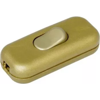 HEINRICH KOPP 191307003 Kabelzwischenschalter mit Zugentlastung, Gold, 1-polig EIN/AUS, 2 A, 250 V AC