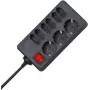 HEINRICH KOPP 9-fach Schuko-Verlängerungskabel 1,4 m Schwarz/Rot mit beleuchtetem Schalter 129805005