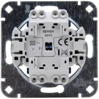 HEINRICH KOPP Serienschalter-Einsatz, Unterputz, 2-fach, 250 V, 10 A, Schraubklemmen, Thermoplast, IP20 507500007