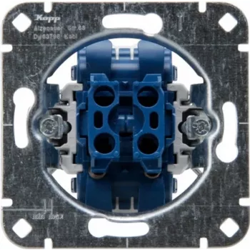 HEINRICH KOPP 507800006 Unterputz-Doppeltaster-Einsatz, 2x NO, 250V, 10AX, Aluminium