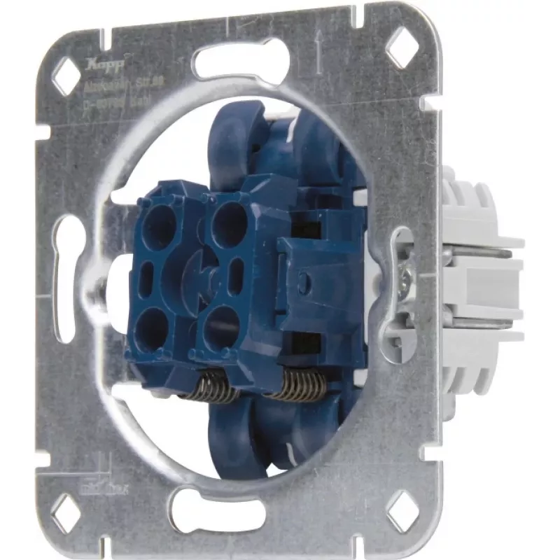 HEINRICH KOPP 507800006 Unterputz-Doppeltaster-Einsatz, 2x NO, 250V, 10AX, Aluminium
