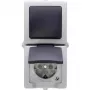 HEINRICH KOPP Nautic Grau Kombischalter und Steckdose mit Klappdeckel, IP44, 250 V, 16 A 138556008